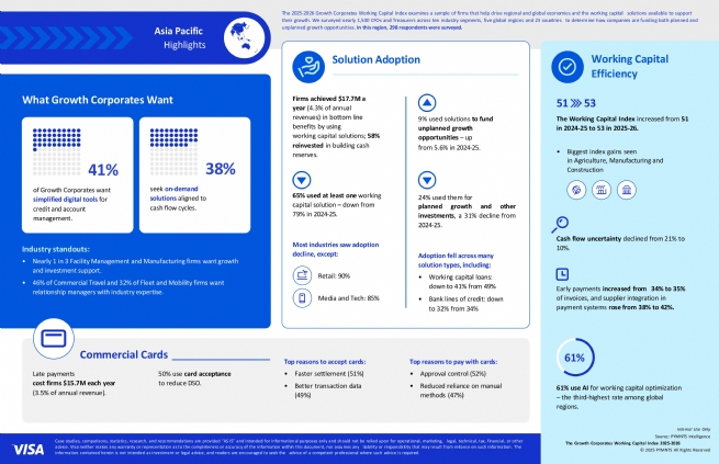 Visa Working Capital Index: Asia Pacific CFOs Call for Flexible, Digital Finance Solutions